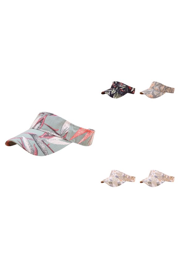 Gyujnb Unisex Washed Twill Leaf Print Adjustable Visor for Sun Shade Summer Daily Outdoor Wear,One Size