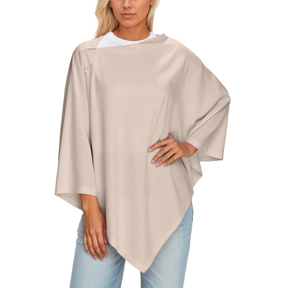 Gyujnb Versatile Knitted Button Front Wrap Scarf Shawl Cardigan Multiway Wearable Outerwear Layer