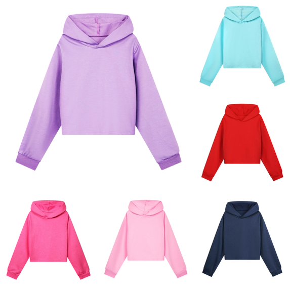 Gyujnb Warm Casual Pullover Hoodie with Ribbed in Solid Color, Suitable for School & Outdoor Daily Wear (Unisex),5-6 Years