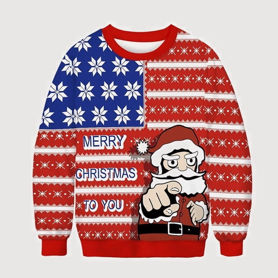 Gyujnb Warm Crew Neck Sweatshirt with Mixed Xmas Graphic Print for Festive Fall Winter Holiday Wear (Toddler to Big Boys),9-10 Years