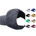 thumbnail image 1 of Gyujnb Washed Twill Baseball Cap with Ponytail Opening Adjustable Curved Brim for Outdoor Daily Casual Wear (Unisex Adult),One Size, 1 of 5