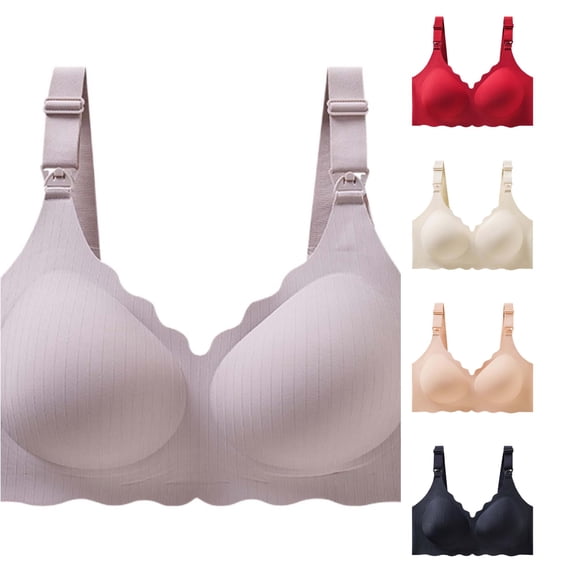 Gyujnb Wireless Seamless Nursing Bra Adjustable Straps Easy Open Drop Cup Side Support Anti Sag Maternity Breastfeeding Bra,XXL