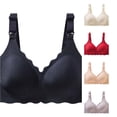 thumbnail image 1 of Gyujnb Wireless Seamless Nursing Bra Adjustable Straps Easy Open Drop Cup Side Support Anti Sag Maternity Breastfeeding Bra,XXL, 1 of 9
