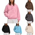 thumbnail image 1 of Gyujnb Women Double‑Sided Fleece Pet Carrier Hoodie, Loose Fit Kangaroo Pouch Hooded Sweatshirt for Carrying Small Cats Dogs,Pink, 1 of 9
