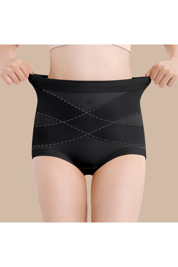 Gyujnb Women High Waist Intersecting Compression Shaping Briefs, Soft Comfort Figure Hugging Form Enhancing Build,XXL