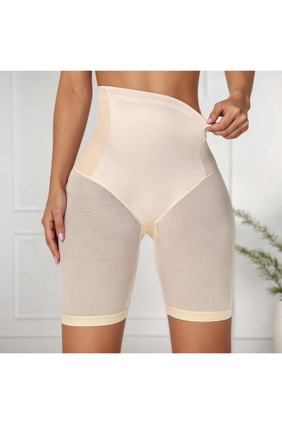 Gyujnb Women High Waist Mesh Insert Shaping Shorts for Midsection Smoothing Side Sculpting Rear Definition Support,XXL