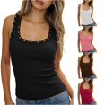 thumbnail image 1 of Gyujnb Women Lightweight Slim Fit Square Neck Metal Stud Sleeveless Tank Top for Daily Going Out,XL, 1 of 4