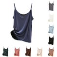 thumbnail image 1 of Gyujnb Women Slim Fit Spaghetti Strap Cami Tank Top, Short Length Figure‑Flattering Layering Camisole Undershirt,Dark Blue, 1 of 3