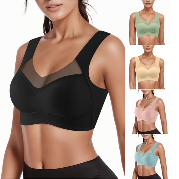 Gyujnb Women's Comfortable and Elegent Sports Gathering Thin Bra and Tank Top Style Underwear Without Steel Rings