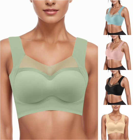 Gyujnb Women's Comfortable and Elegent Sports Gathering Thin Bra and Tank Top Style Underwear Without Steel Rings