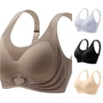thumbnail image 1 of Gyujnb Women's Front Side Buckle Lace Edge Without Steel Ring Movement Seamless Gathering Adjustment Yoga Sleep Large Bra, 1 of 9