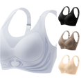 thumbnail image 1 of Gyujnb Women's Front Side Buckle Lace Edge Without Steel Ring Movement Seamless Gathering Adjustment Yoga Sleep Large Bra, 1 of 7