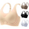 thumbnail image 1 of Gyujnb Women's Front Side Buckle Lace Edge Without Steel Ring Movement Seamless Gathering Adjustment Yoga Sleep Large Bra, 1 of 8