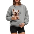 thumbnail image 1 of Gyujnb Women's Hoodless Pullover Sweatshirt with Pet Pocket Cozy Soft Front for Small Dogs and Cats,Size:XXL, 1 of 4