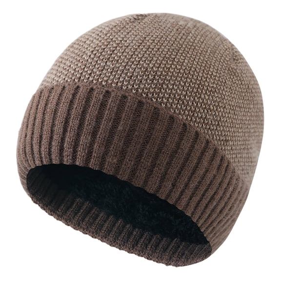 Gyujnb Women's Knit Hat, Color Block Slouchy Beanie, Lined Thickened Winter Cap for Cold Weather,One Size
