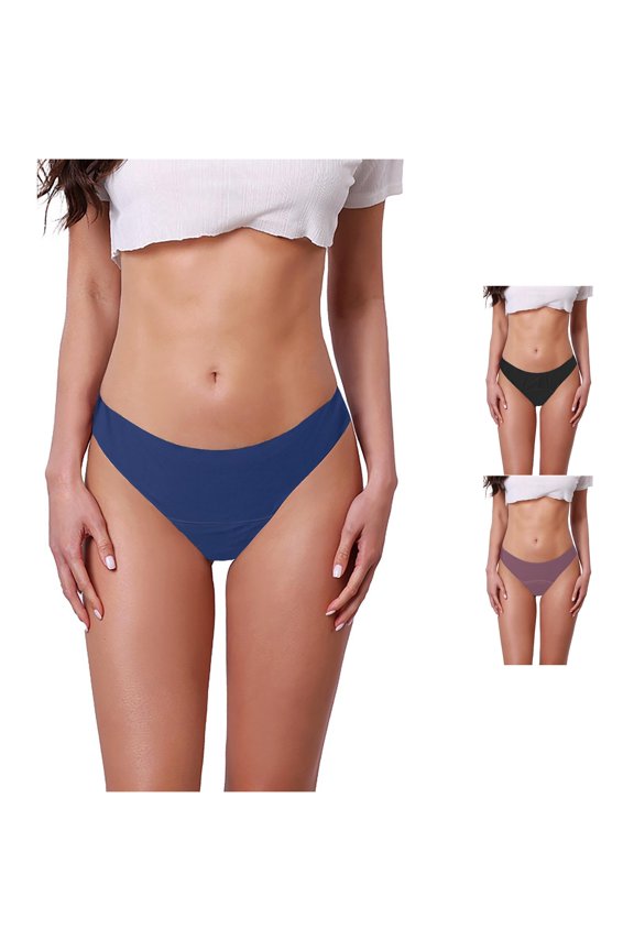 Gyujnb Women's Low Rise Seamless Period Brief, Absorbent Leak Proof Layered Liner for All Day Wear,L