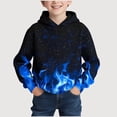thumbnail image 1 of Gyujnb Youth Hoodie Galaxy Flame Print Warm Versatile Pullover for Daily Outdoor Outings (Little Boys, Big Boys),10-11 Years, 1 of 5