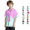 thumbnail image 1 of Gyujnb Zipper Collar Sprinkle Print Polo Shirt Breathable Casual Short Sleeve Top (Little Boys, Big Boys),13-14 Years, 1 of 6