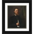 thumbnail image 1 of Gyula Benczúr 20x24 Black Ornate Framed Double Matted Museum Art Print Titled: Portrait of a Young Man. Law Student Gejza Bencur (1860), 1 of 5