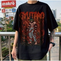 Gyutaro Demon T-shirt, Kimetsu no Yaiba Manga Anime, Demon Slayer Shirt,Black color,size M