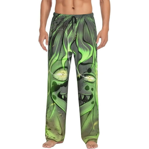 Gyutaro Men's Pajama Pants, Ultra-soft Comfy Casual Lounge Pants, Graphic Printed Sleep Pjs Bottoms With Drawstring Pockets