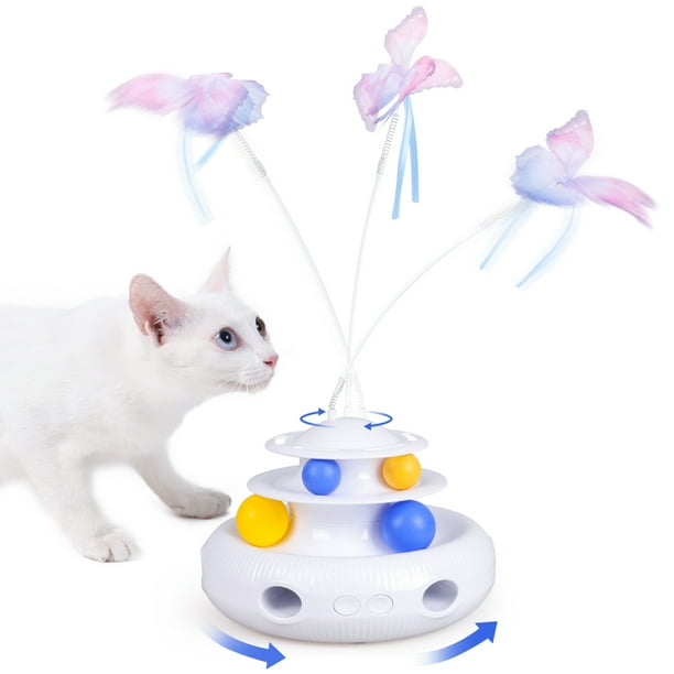 Gyuzh Smart Cat Toys Interactive for Indoor Cats Kitten Toy Fun Roller