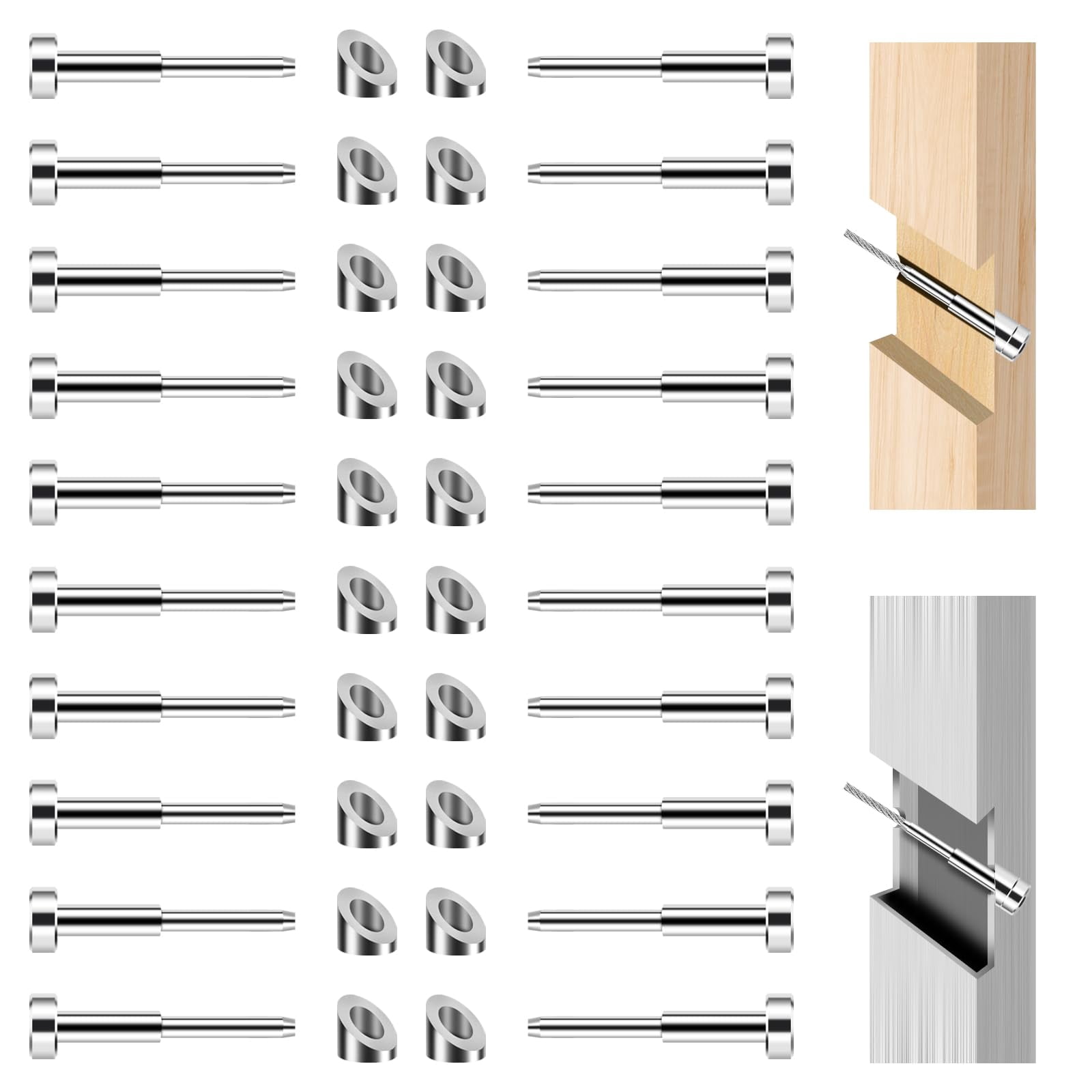 Gyykzz Invisible Cable Railing Kits, T316 Stainless Steel 20Pack ...