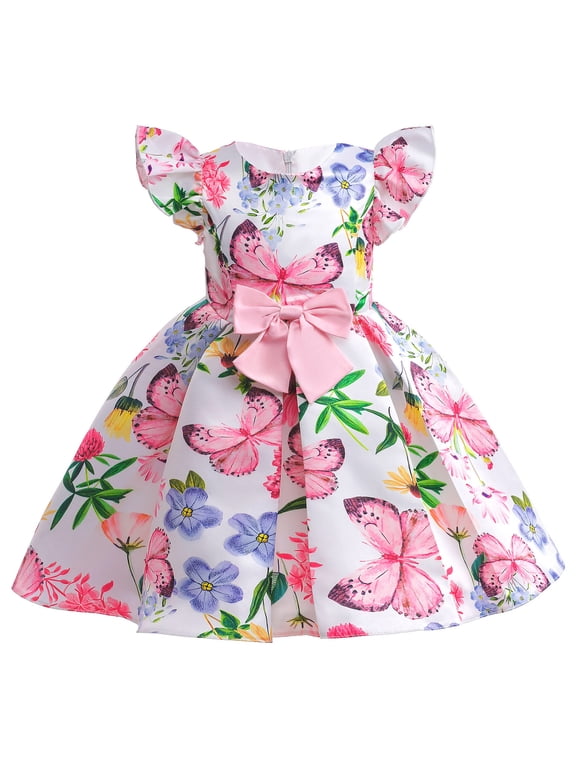 0-6T Girl Easter Flower Dresses Flower Girl Dress Embroidered Tutu Evening Gown Lace Dresses with Headwear