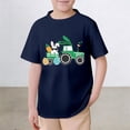 thumbnail image 1 of Gzbliryd Boys Easter Shirt Short Sleeve Tees Cute Rabbit Graphic T-Shirt for Little Girls Boys Summer Clothes for Girls (Navy,10-11 Years), 1 of 3