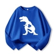 thumbnail image 1 of Gzbliryd Boys Girls st patricks day shirt t shirt Dinosaur Print 100% Cotton Crewneck Shirts Summer Long sleeves T Shirt Tee Tops (Blue,5-6 Years), 1 of 2