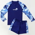 thumbnail image 1 of Gzbliryd Boys Rash Guard Swimsuit 2-Piece Bathing Suit New Breathable Quick Drying Swimsuit Two-Piece Rashguard Swim Set for Teen Boys Two Piece Set (Blue,11-12 Years), 1 of 3