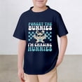 thumbnail image 1 of Gzbliryd Bunny Rabbit Egg Easter T-Shirt Cotton Tees Graphic Print Funny Bunny Rabbit T Shirt for Boys Girls Oversized Short Sleeve Graphic Tee Tops (Navy,12-13 Years), 1 of 3