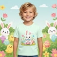 thumbnail image 1 of Gzbliryd Bunny Rabbit Egg Easter T-Shirt Funny Rabbit Graphic Printed Tee Girls Easter T Shirts for Teens Short Sleeve Tops (Light Green,12-13 Years), 1 of 3