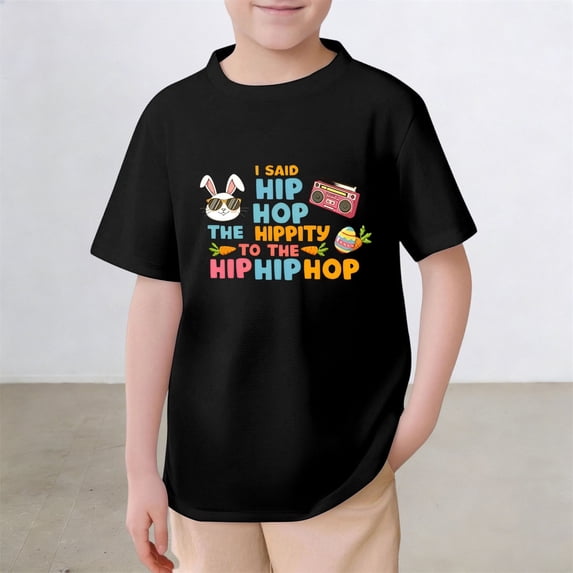 Gzbliryd Cute Easter Shirts Skateboard Bunny Tees Graphic Easter T Shirts for Little Girls Boys Cute Summer Clothes (Black,10-11 Years)