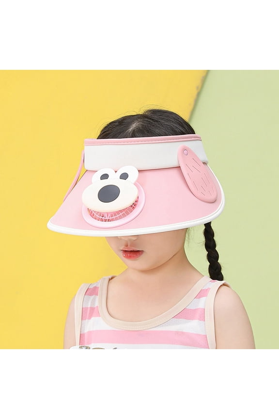 Cute Summer Beach Sun Hat Adjustable Beach Hats Summer Beach Hat for Girls for Swim Beach (Pink,4-10 years)