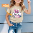 thumbnail image 1 of Gzbliryd Easter Bunny T Shirt Short Sleeves Rabbit T-Shirts Short Sleeve Cotton Tee Tops for Little Girl Easter Baseball Bunny Short Sleeve Tops (Beige,10-11 Years), 1 of 3
