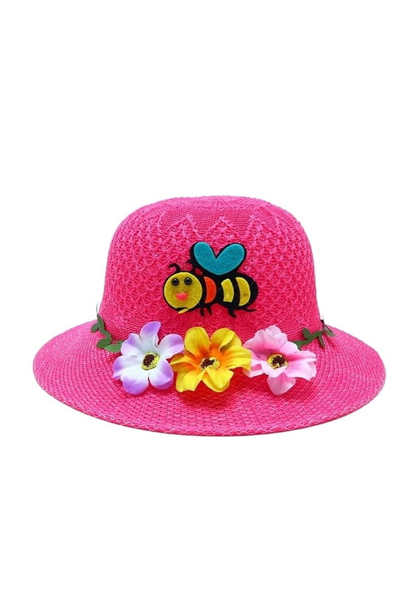Floppy Bucket Hat Cute Hats Summer Upf 50+ Summer Hat for Girls for Swim Beach (Hot Pink,One Size)