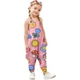 thumbnail image 1 of Gzbliryd Girls Romper One Piece Girls' Jumpsuits & Rompers Casual Ruffle Sleeve Round Neck Romper Girl's One-Piece Suit for Girls Casual Overalls with Pockets (Pink,4-5 Years), 1 of 3
