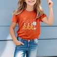 thumbnail image 1 of Gzbliryd Graphic T-Shirt Short Sleeve Summer Blouse Summer T Shirts for Boys Girls Cute Summer Tops Girl Summer Clothes (Orange,3-4 Years), 1 of 5