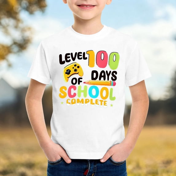Gzbliryd Graphic T-Shirt White T Shirts Letter Print T Shirt Top Cute Casual Tops for Boys Cute Summer Tops (White,5-6 Years)