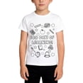 thumbnail image 1 of Gzbliryd Graphic T-Shirt White T Shirts Relaxed Fit Back To School Clothes Cute Casual Tops Summer T Shirts for Teens Boys Girls Cute Summer Tops Girl Summer Clothes (White,4-5 Years), 1 of 3