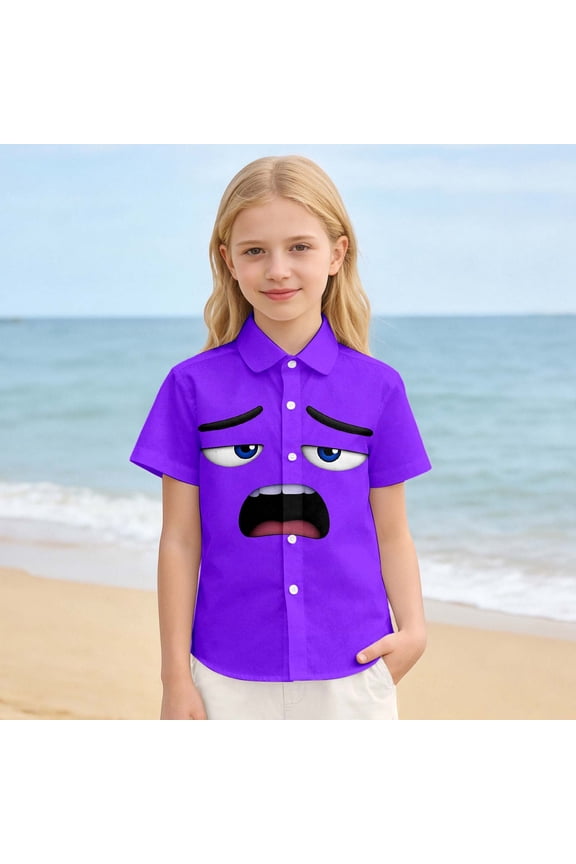 Happy Easter Day T-Shirt Funny Bunny Graphic Tee Short Sleeve Cute Rabbit Graphic T-Shirt for Little Girls Boys Short Sleeve Tops (Dark Purple,8-9 Years)