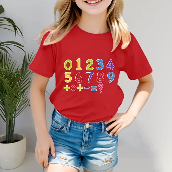 Gzbliryd Happy Easter Day T-Shirt Happy Bunny Eggs Plaid Printed T-Shirt Cute Rabbit Graphic T-Shirt for Teen Boys Summer Clothes for Girls (Red,5-6 Years)