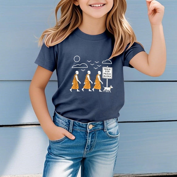 Gzbliryd Happy Easter T Shirt Rabbit Graphic Tees Short Sleeve Cotton Tee Tops for Boys Girls Easter Baseball Bunny Short Sleeve Tops (Navy,1-2 Years)