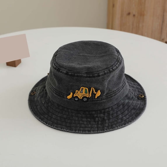 Gzbliryd Summer Outdoor Cap Summer Upf 50+ Summer Beach Hat for Boys Baseball Cap Hat (Black,2-8 Years)