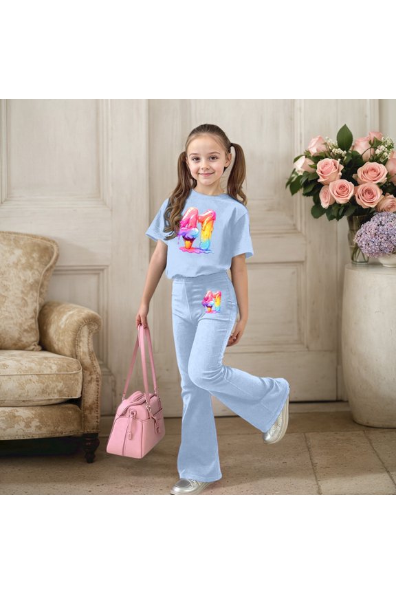 Summer Outfits 2 Piece Outfits Sets Casual Quick Drying Athletic Short Sleeve 2 Piece Set T Shirt and Shorts for Teen Girls Paperbag Waist Shorts Set Spring Clothes