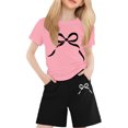 thumbnail image 1 of Gzbliryd Summer Outfits Girls 2 Piece Outfits Quick Drying Athletic Short Sleeve Crop Tops and Shorts for Unisex Girls Boys Girls Summer Clothes Spring Clothes, 1 of 1