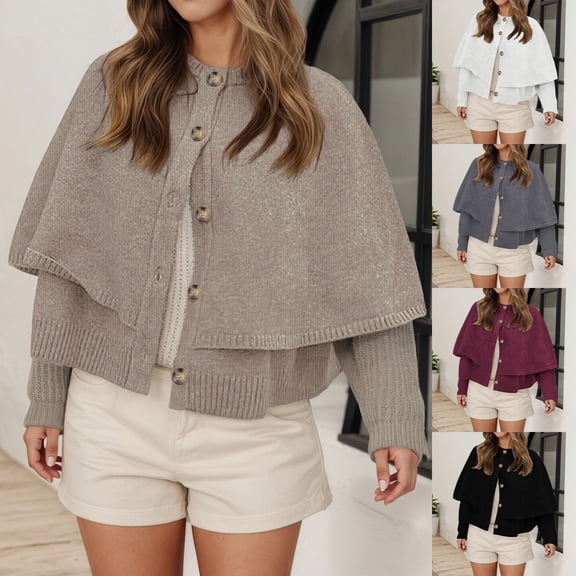 Gzbliryd Wearable Blankets for Women Fleece Shawl Wrap Soft Comfy Poncho Throw with Button Business Travel Cape Covers (Khaki,Size M)