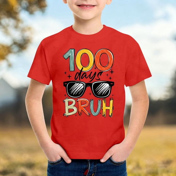 Gzbliryd White T Shirts Relaxed Fit Back To School Clothes Cute Summer Tops Funny Graphic Print Tees Tops for Boys Girls Girl Summer Clothes (Red,5-6 Years)