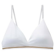 Gzea Comfy Bra Women's Seamless Ice Silk Strapless Bra With Backless Design Wirefree White,M